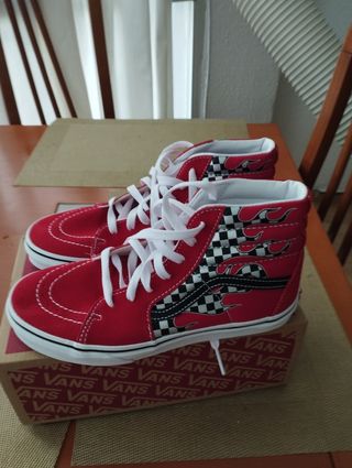 zapatillas vans rojas 