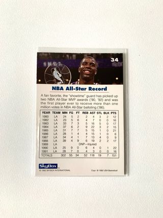 Carta NBA Magic Johnson #34 NBA Skybox 1992 USA