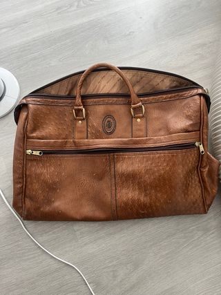 Bolso viaje grande cuero marron