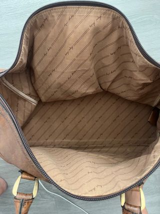 Bolso viaje grande cuero marron