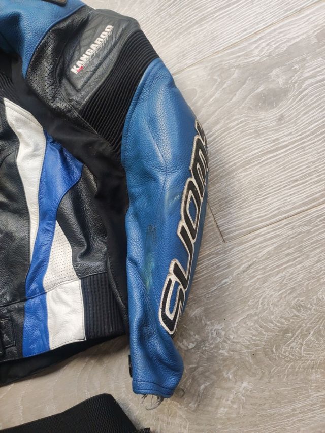 Traje moto suomy cuero kanguro dos piezas