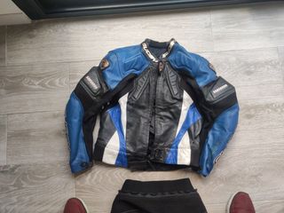 Traje moto suomy cuero kanguro dos piezas