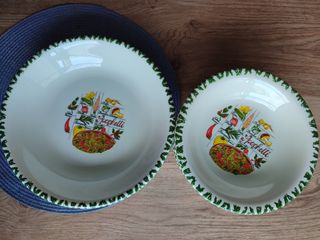 vajillas, ensaladeras, raciones, decoradas