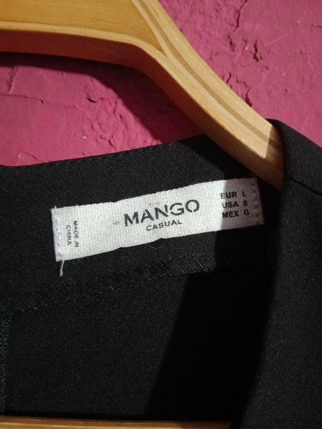 VESTIDO NEGRO.CREMALLERAS.MANGO.TALLA L.