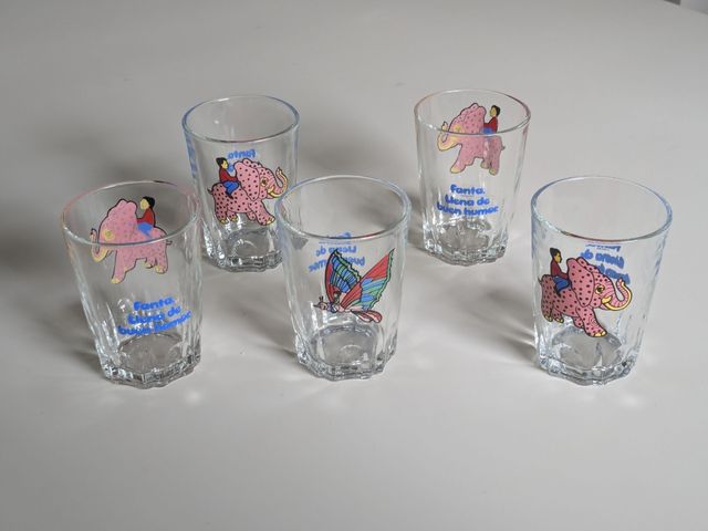 Vasos de colección de Fanta vintage años 70