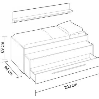 DORMITORIO ECONOMICO, CAMA NIDO DOBLE, ARMARIO