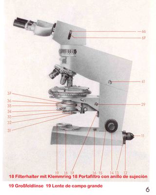 CARL ZEISS JENA ANILLO PORTAFILTRO MICROSCOPIO