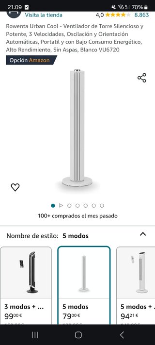 Ventilador torre Rowenta