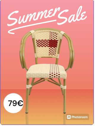 Silla exterior aluminio rattan Paris