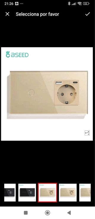 BSEED-interruptor de luz táctil con enchufe europa