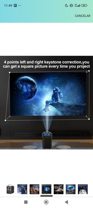 Proyector 4K, 300 Lúmenes ANSI, 1080P