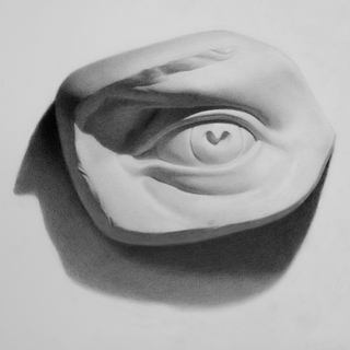 Dibujo academico naturalista, ojo de david, arte