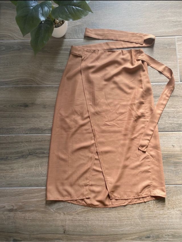 Gonna cotone Marrone Donna Wrap Skirt