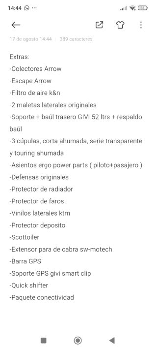 Cambio o venta de KTM 1290