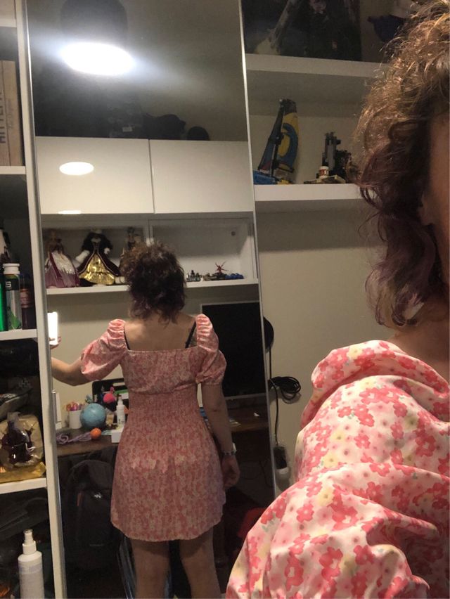 Vestito in polestere fiorato rosa misura s