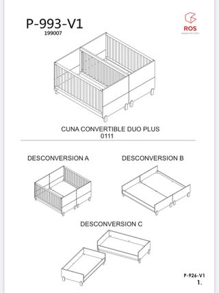 Cuna gemelar  Muebles Ros