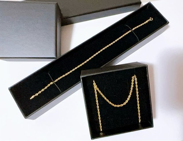 Set collana e bracciale funetta in oro 18kt