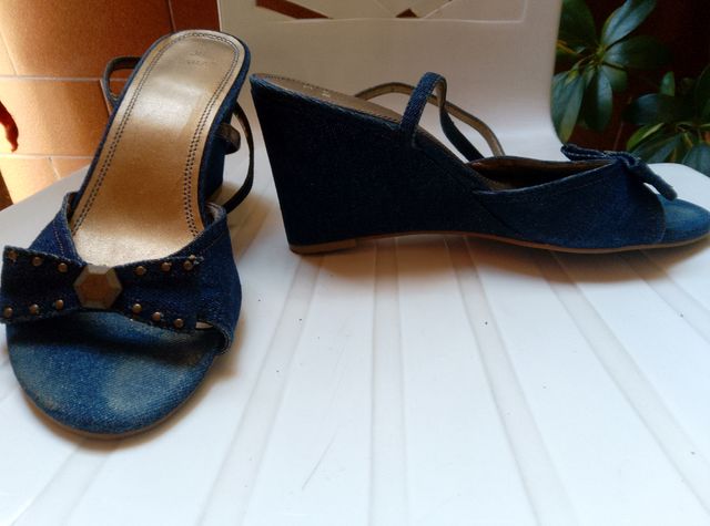 Zapatos de tacón de tela vaquera 38