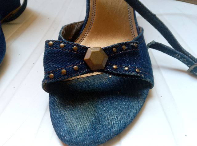 Zapatos de tacón de tela vaquera 38