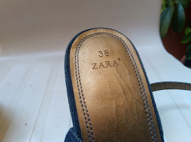 Zapatos de tacón de tela vaquera 38