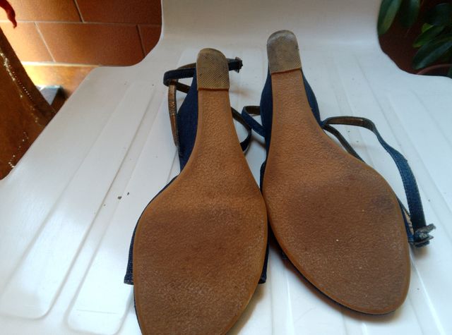 Zapatos de tacón de tela vaquera 38