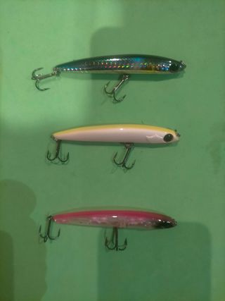 3 Señuelos artificiales pesca Yokozuna Mulato.