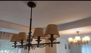 Lámpara forja techo. Salón o bodega.Corte Inglés.