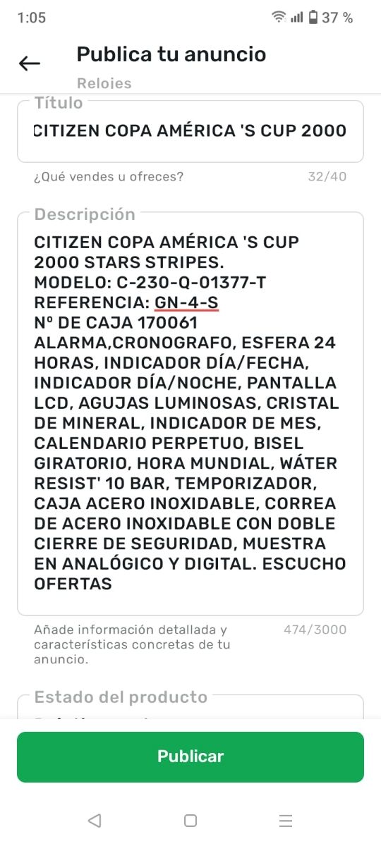 Reloj Citizen American's Cup 2000