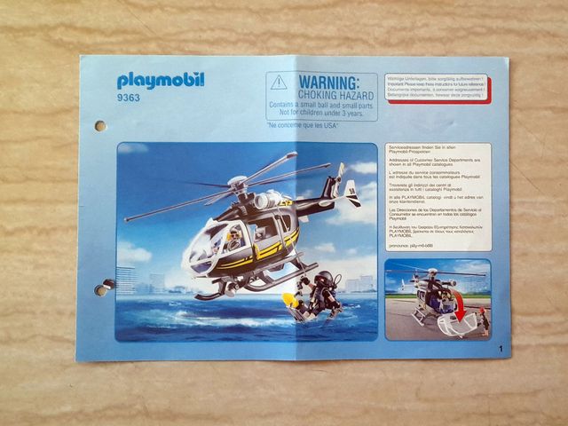 PLAYMOBIL REFERENCIA :9363 HELICOPTERO SWAT