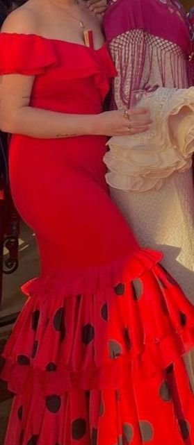 Vestido flamenca rojo casi nuevo