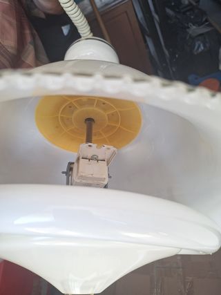 Lampadario vintage bianco campana vetro 