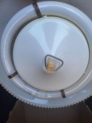Lampadario vintage bianco campana vetro 