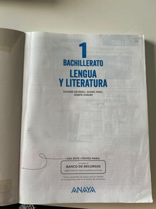 Lengua y Literatura 1 Barch Anaya