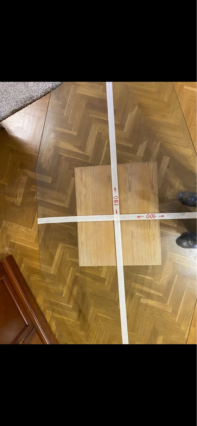 Cristal mesa octogonal 180 x 100. 12mm