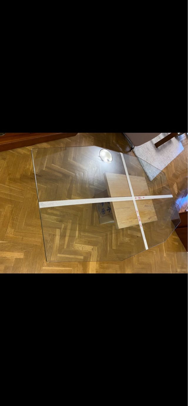 Cristal mesa octogonal 180 x 100. 12mm