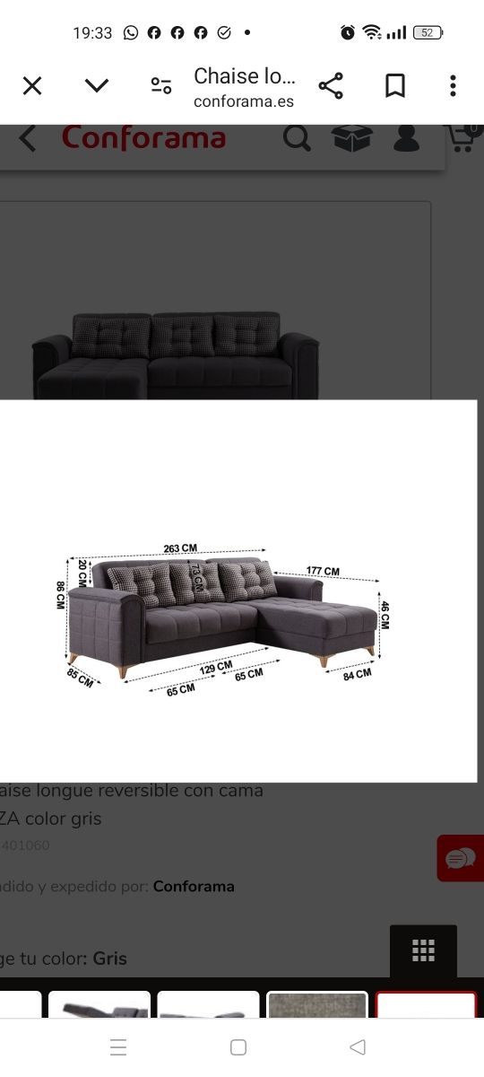 Sofá cama chaise longue