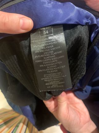 Traje hombre azul con 1 puesta 