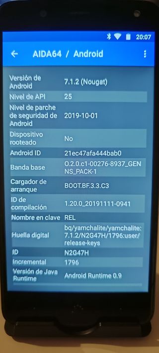 TELEFONO SMARTPHONE AQUARIS U2 2/16 USADO.