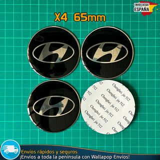 X4 Emblemas Hyundai 65mm Pegatinas Tapacubos Tapas