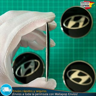 X4 Emblemas Hyundai 65mm Pegatinas Tapacubos Tapas