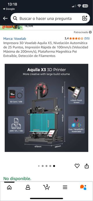 impresora 3D Voxelab Aquila X3