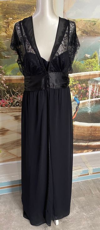 Conjunto Lenceria, camisón y bata larga, L