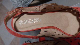 Sandalias de cuña de piel