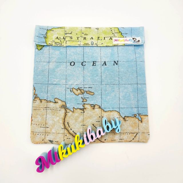 Porta Snack Mapamundi Azul