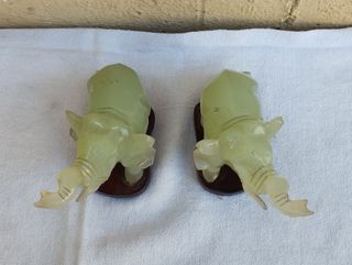 Elefanti elefantini in giada giadeite basi legno