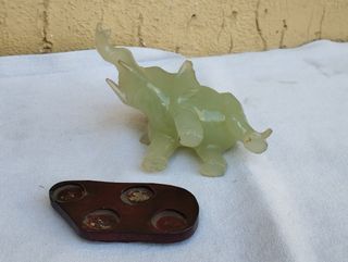 Elefanti elefantini in giada giadeite basi legno