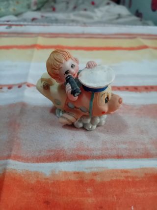 Statuine 3pz bebè + paperella