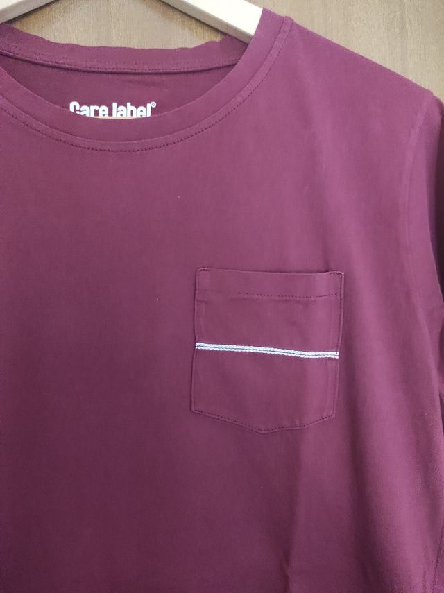 T-shirt Care Label, colore borgogna