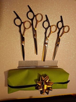 Kit 4 forbici oronero toelettatura cane 