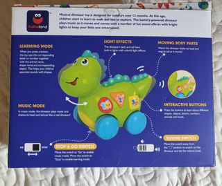 Dinosaurio para gatear y aprender inglés